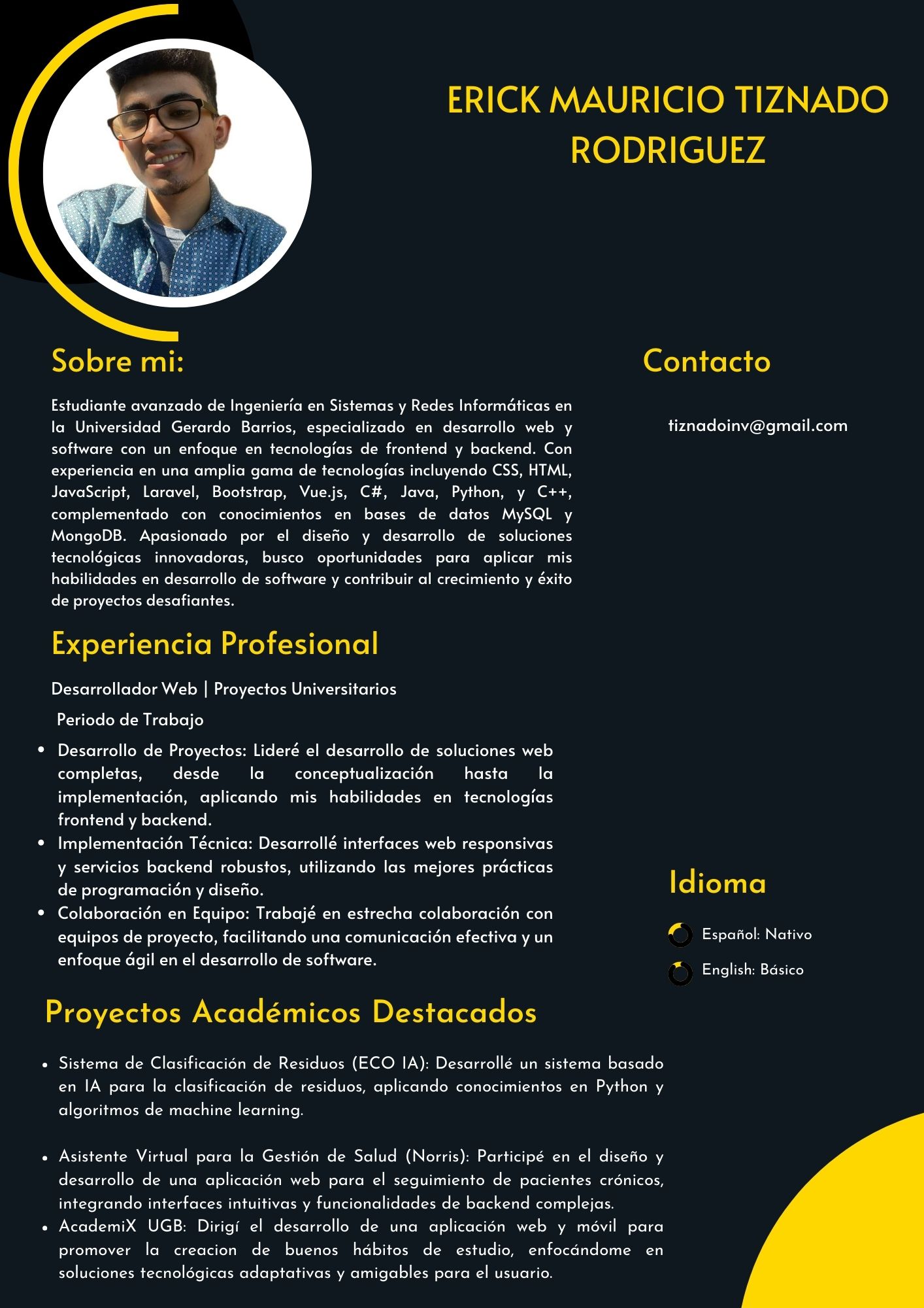 Vista previa del currículum